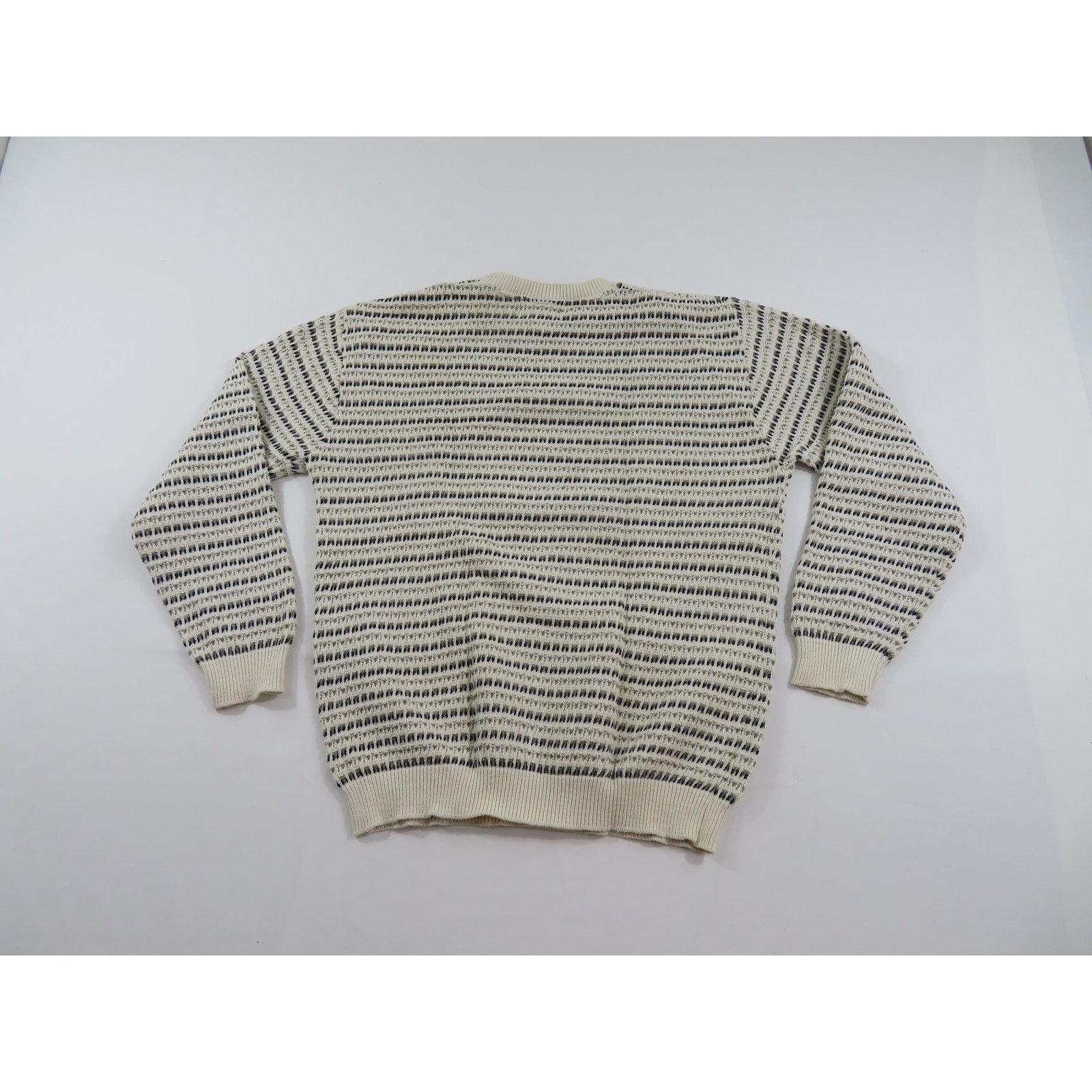 Bill Blass Bill Blass Sweater Textured Pullover Beige Blue L-XL? 1990s Size US L / EU 52-54 / 3 - 2 Thumbnail