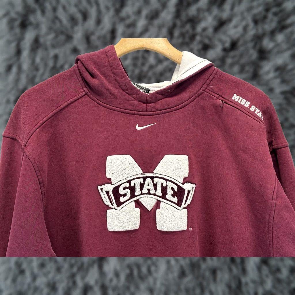Nike VINTAGE Nike Mississippi State Hoodie Sweatshirt Men’s XL Maroon Y2K College Sports Pullover Raised Letter Size US XL / EU 56 / 4 - 1 Thumbnail