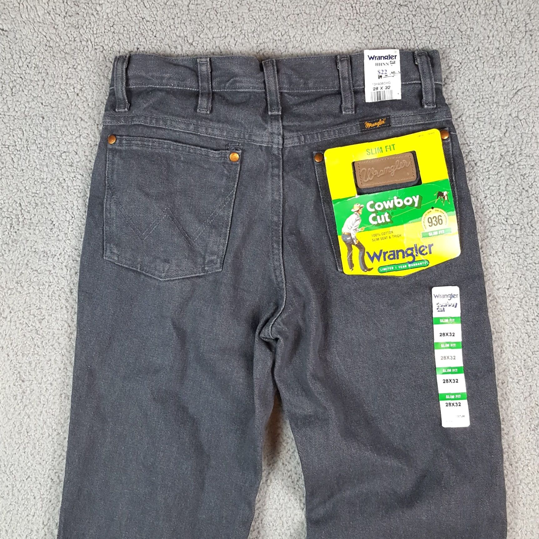 Wrangler VINTAGE Wrangler Cowboy Cut Jeans Men's 28x32 Slim Fit Western Cotton Gray 90s Y2K Retro Workwear Size US 28 / EU 44 - 4 Thumbnail