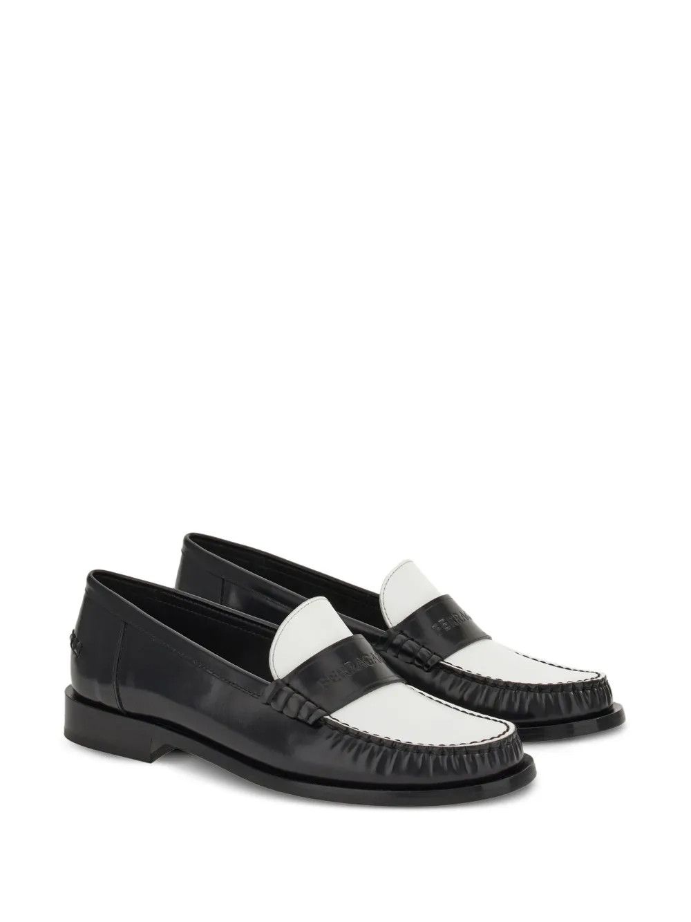 Salvatore Ferragamo o1y0426 Loafers in Black/White Size US 4.5 / IT 34.5 - 2 Thumbnail