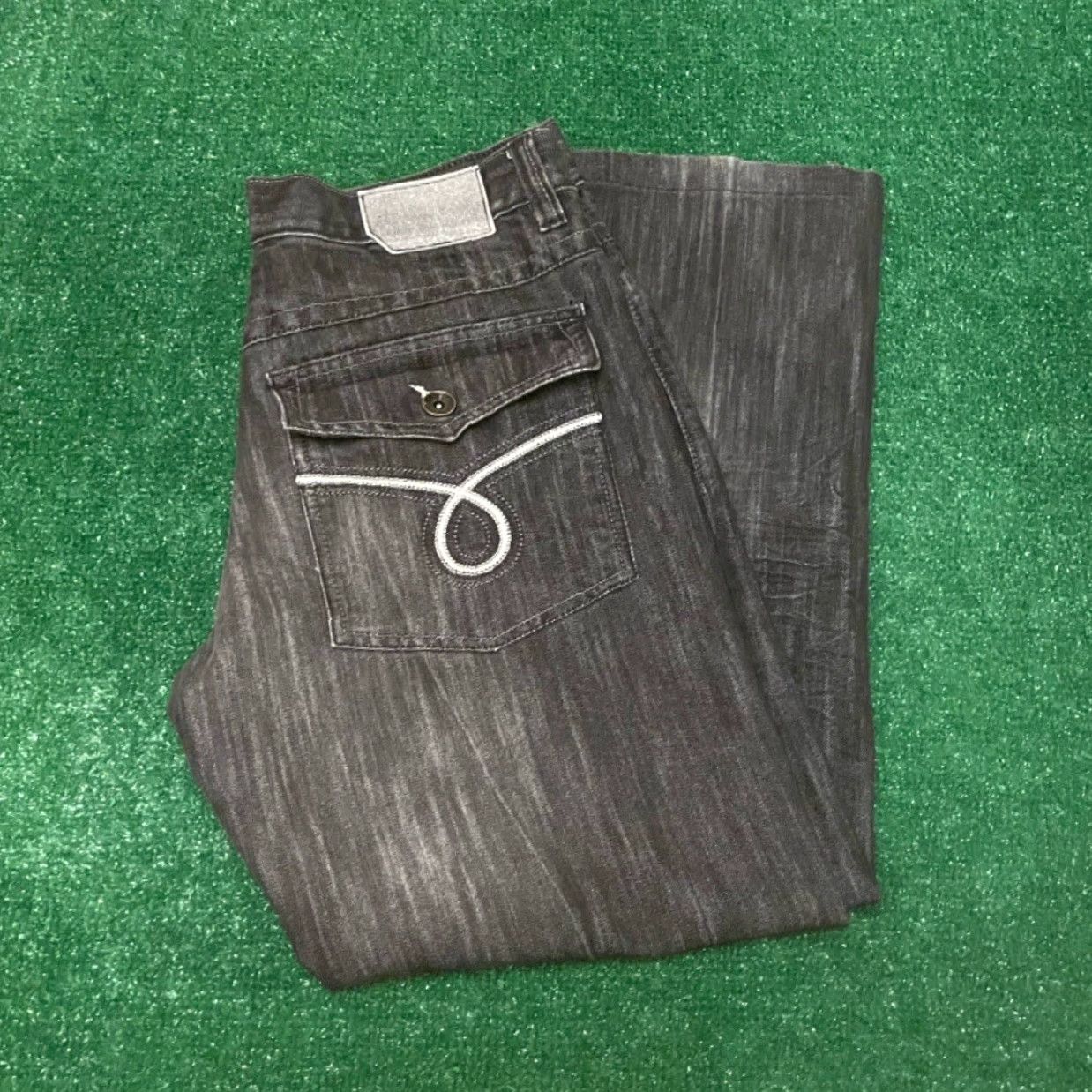 Vintage VINTAGE Mecca Baggy Hip Hop Skater Grunge Jeans VTG Mens 34 Dark Black 34X32 Pockets Wide-Leg 90s Y2K Size US 34 / EU 50 - 5 Thumbnail