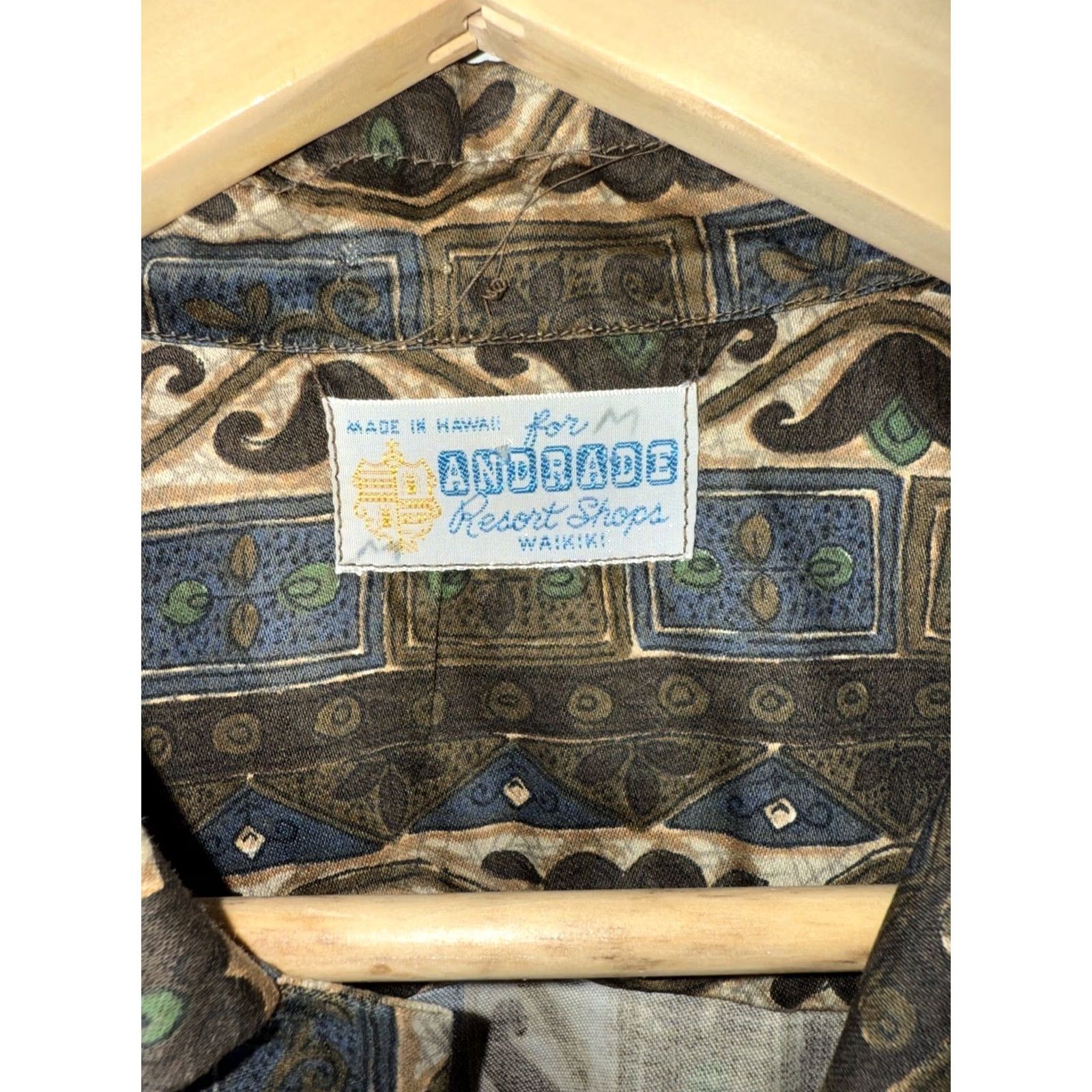 Vintage VTG Andrade Hawaiian Shirt Rare Print Coin Button 1960’s MENS M Size US M / EU 48-50 / 2 - 2 Thumbnail