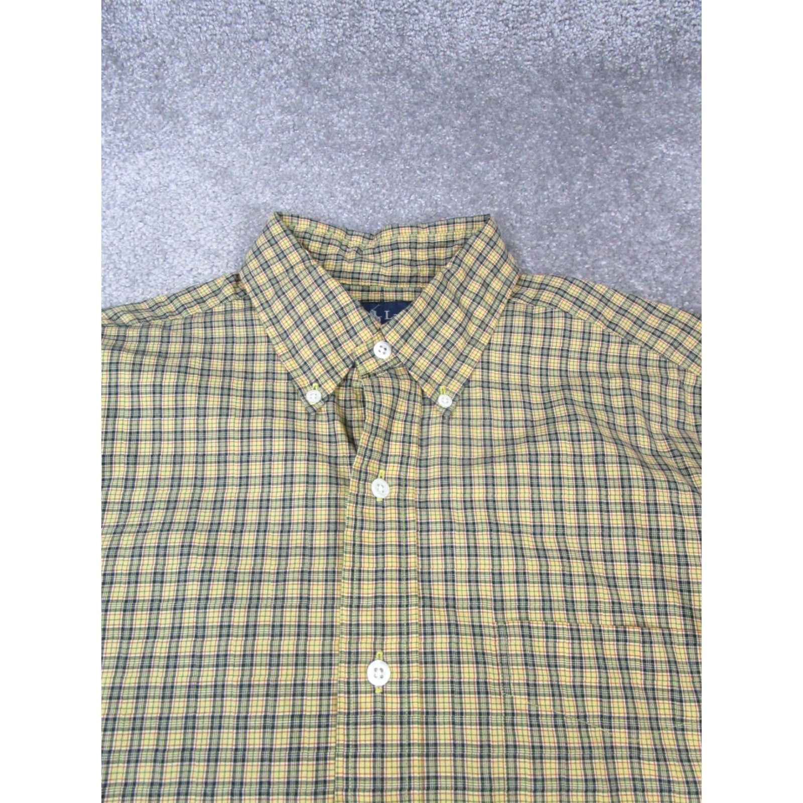 Ralph Lauren Ralph Lauren Shirt Plaid Cotton Button-Up Long Sleeve Adult Medium Yellow Mens Size US M / EU 48-50 / 2 - 2 Thumbnail