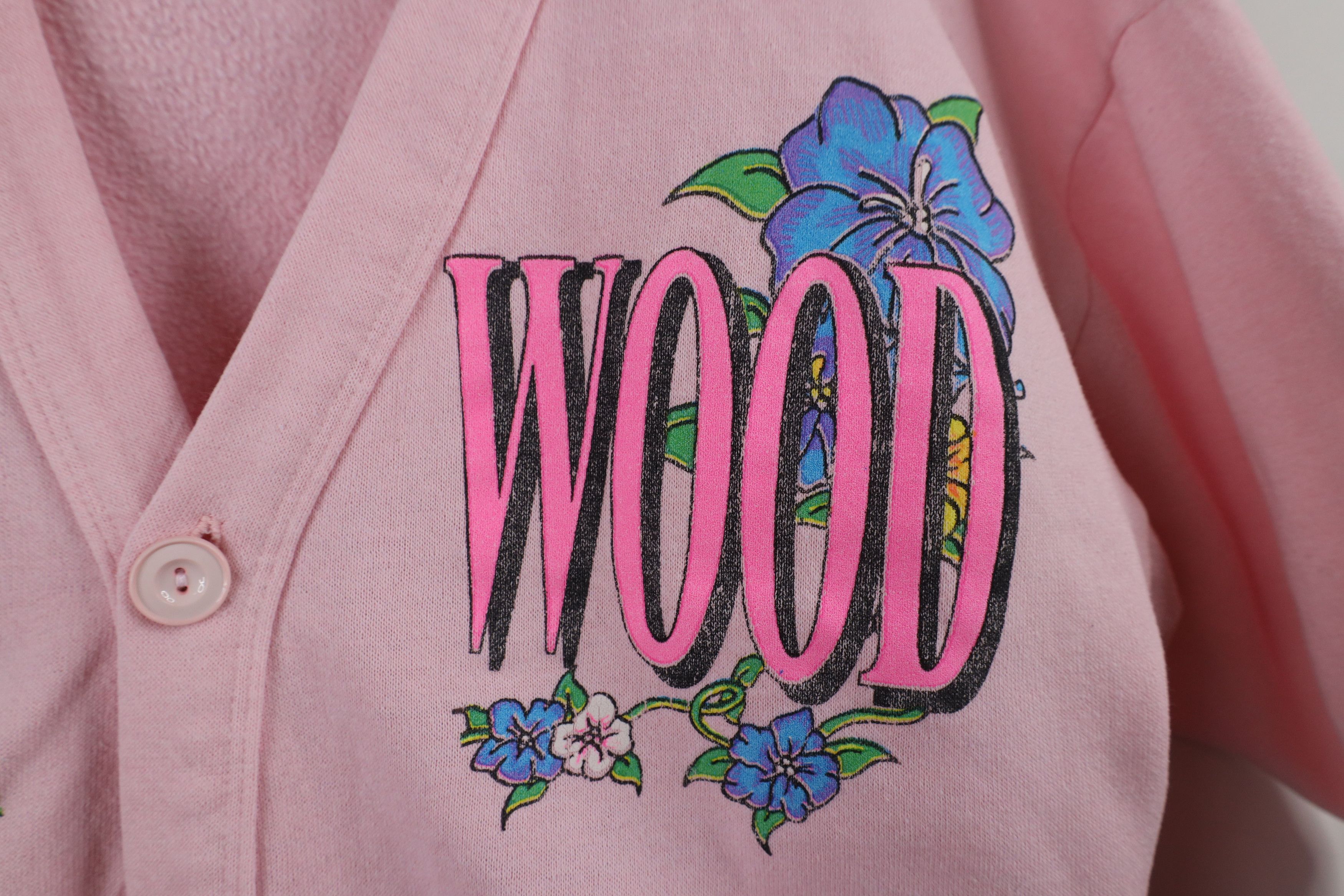 Vintage Vintage 90s Streetwear Wood Flower Cardigan Sweatshirt USA Size ONE SIZE - 6 Thumbnail