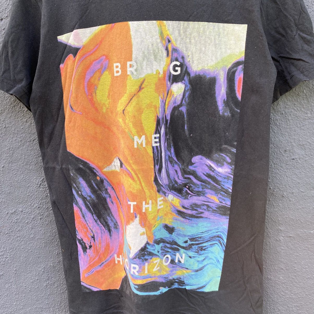 Band Tees Thrashed Bring Me The Horizon Band ERD GRUNGE FADED TEE Size US M / EU 48-50 / 2 - 2 Thumbnail