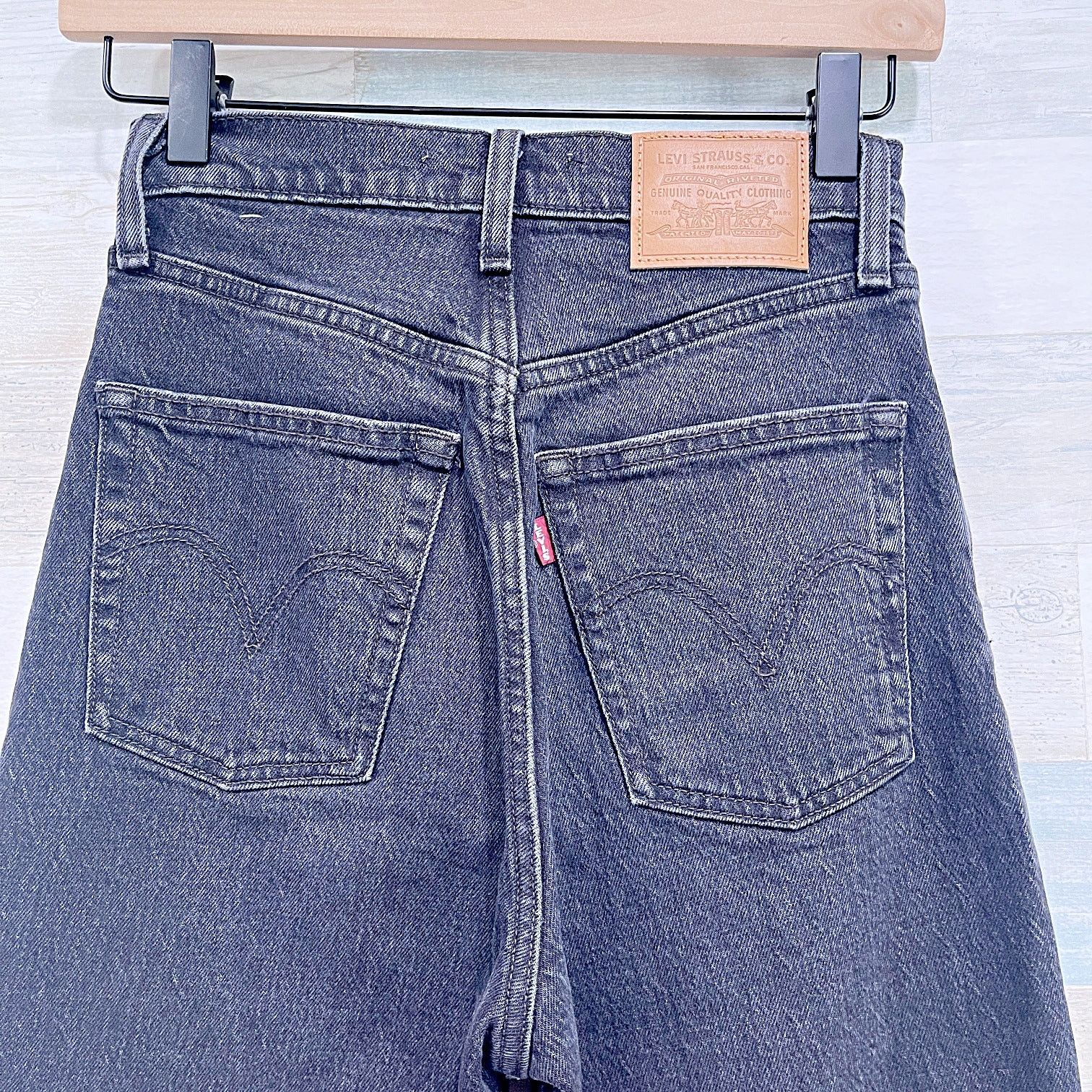 Levi's Levis Premium Ribcage Straight Ankle Jeans Black Womens 24 Size 24" / US 00 / IT 34 - 5 Thumbnail