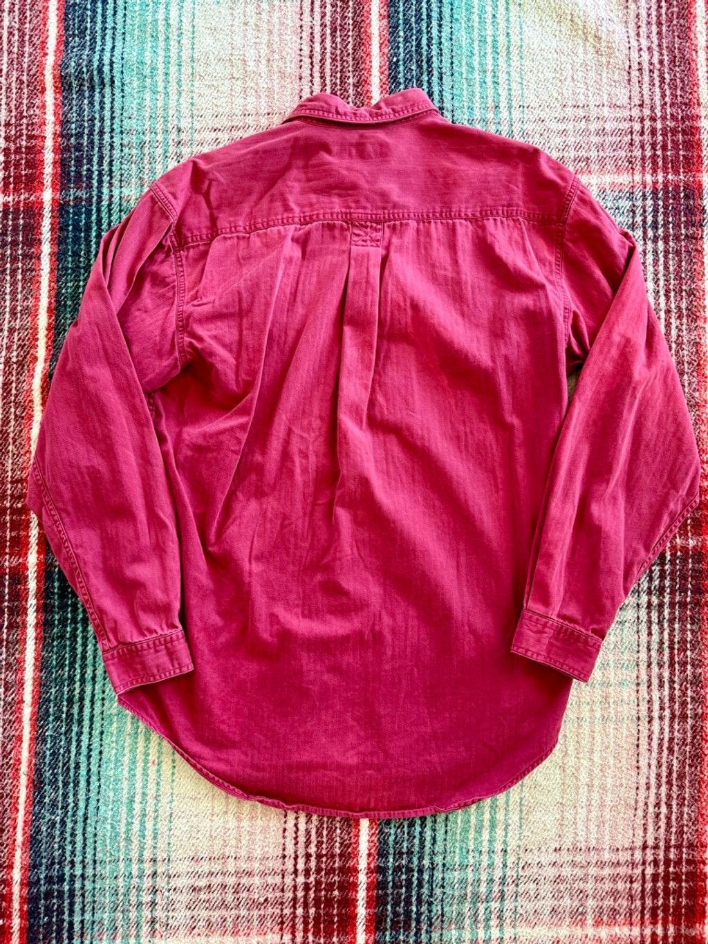 St. Johns Bay 90s St. John’s Bay Red Herringbone Sun-faded Work Shirt XL Size US XL / EU 56 / 4 - 5 Thumbnail