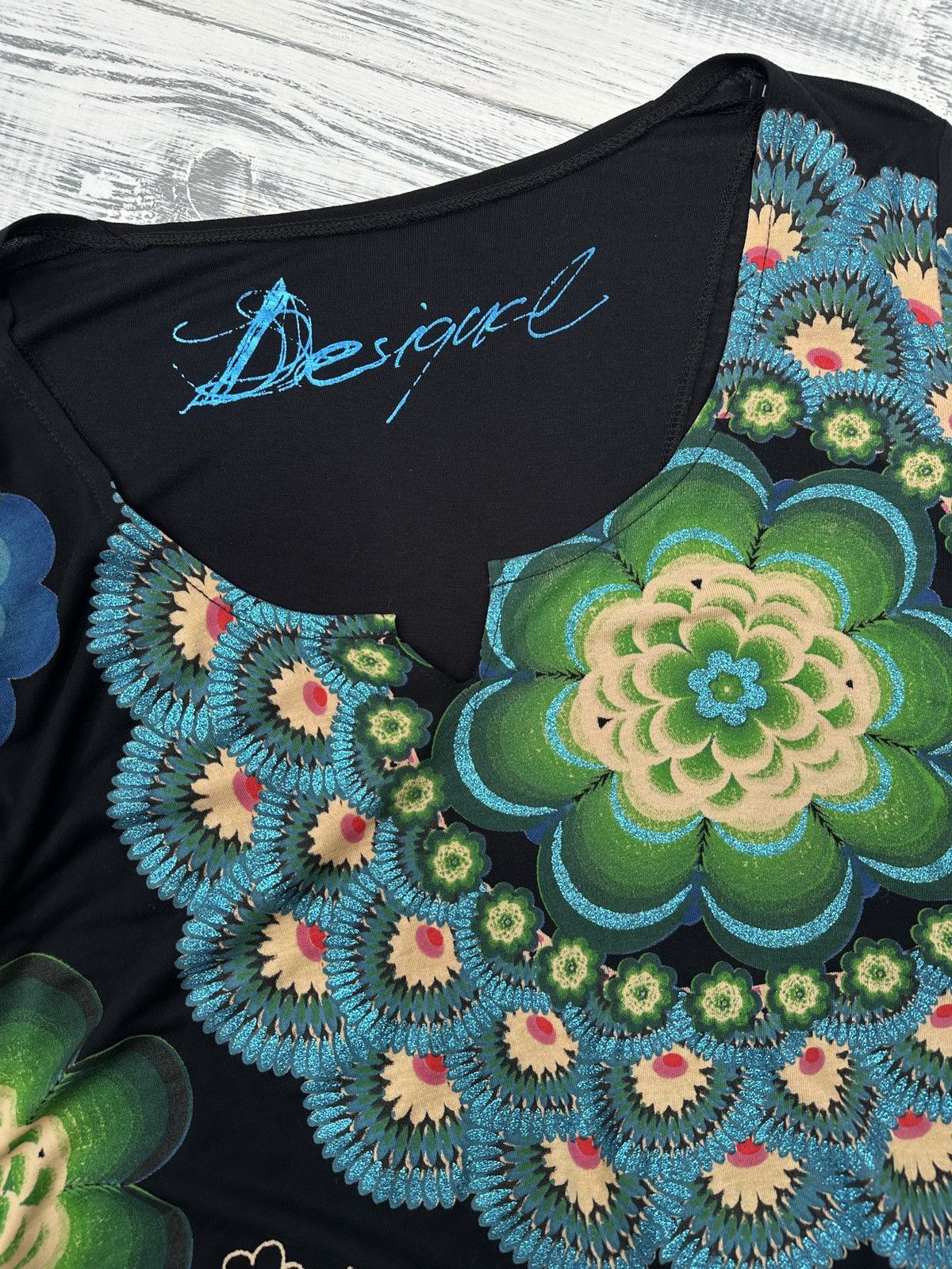 Desigual DESIGUAL Floral Print Long Sleeve Dress 100% Viscose size L Size L / US 10 / IT 46 - 8 Thumbnail