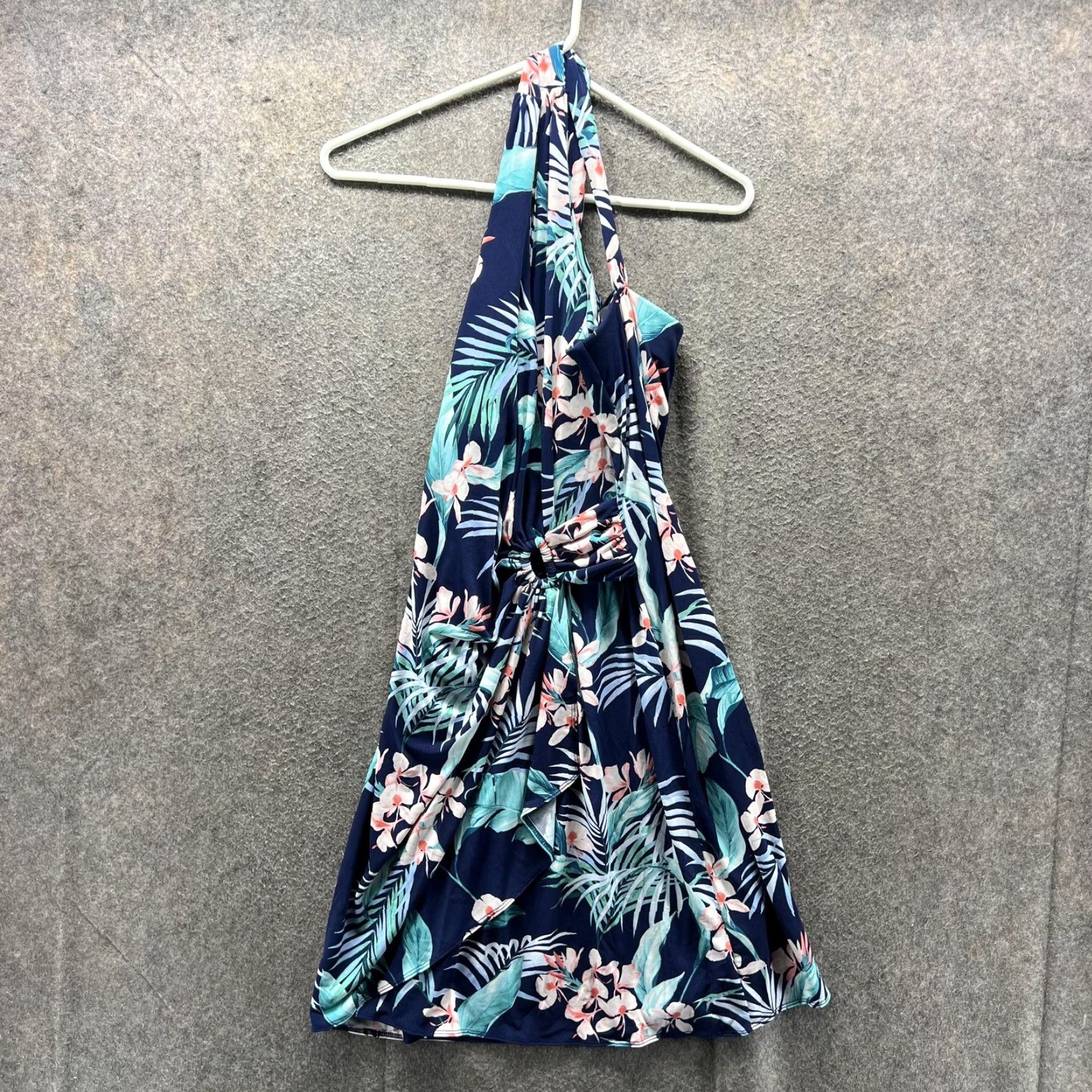 Tommy Bahama Tommy Bahama Swim Dress Womens Small Blue Tropical Floral Halter Ruched Beach Dress Size S / US 4 / IT 40 - 2 Thumbnail