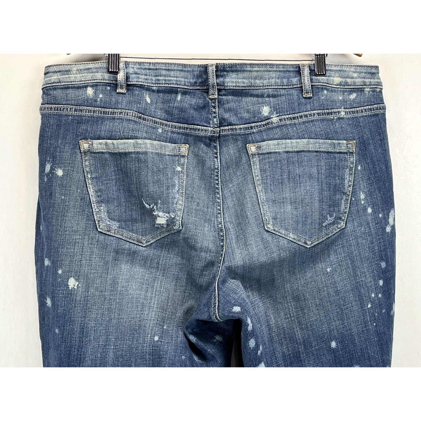 Vintage VINTAGE Lane Bryant Women’s Plus Jeans Size 22 Blue Distressed Boyfriend Style Size 40" / US 18 - 4 Thumbnail