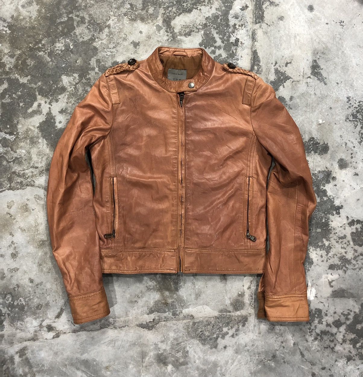 Zara Zara Sheepskin Biker Leather Jacket Size S / US 4 / IT 40 - 1 Thumbnail