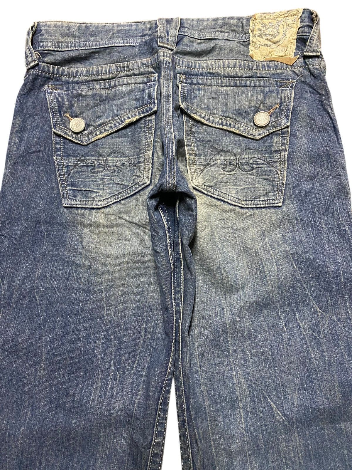 Japanese Brand Brappers Lady Vintage Union Made Faded Wash Flare Jeans Size 28" / US 6 / IT 42 - 4 Thumbnail