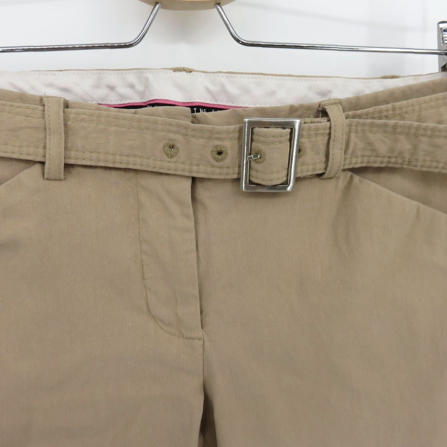 Vintage VINTAGE The Limited Drew Fit Cropped Pants Beige 0 Women Belted Pockets Cotton Blend Flat Front Regular 22" Inseam Womens Size 25" / US 0 / IT 36 - 3 Thumbnail