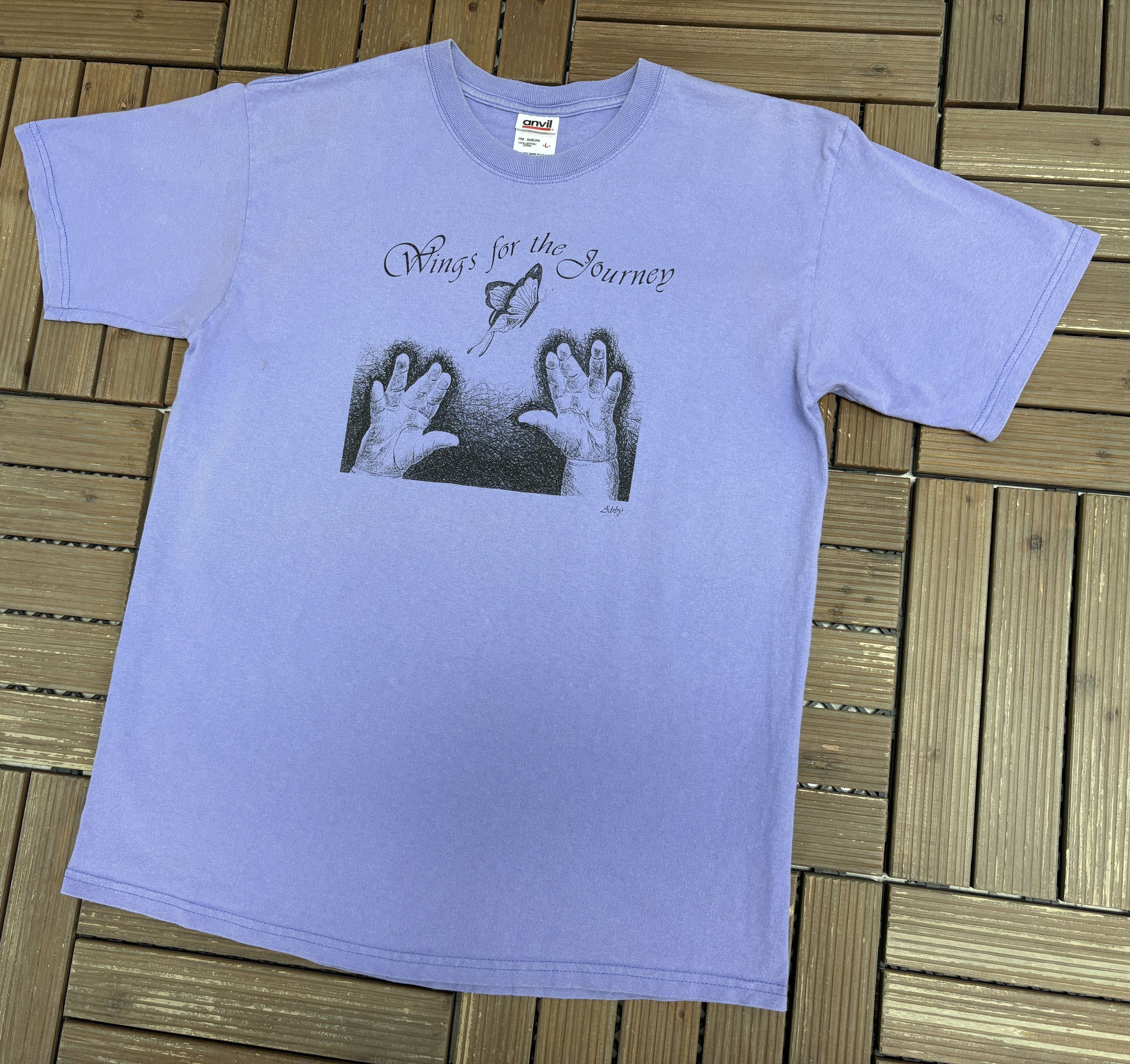 Vintage Wings For The Journey Vintage Purple T-Shirt Tee Size US L / EU 52-54 / 3 - 2 Thumbnail