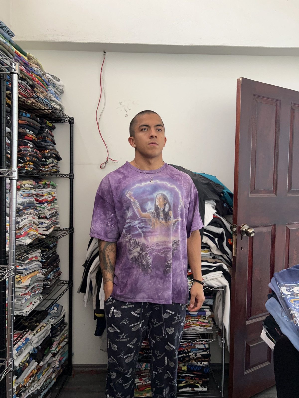 The Mountain 1999 Native American Lightning Fantasy Tee Art Tie Dye Size US XL / EU 56 / 4 - 2 Thumbnail