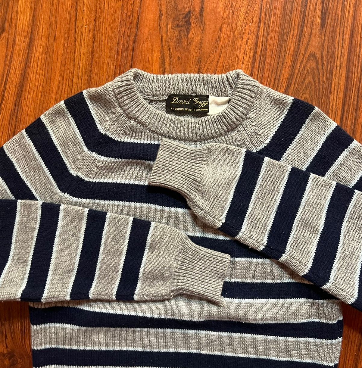 Vintage Vintage 80s David Gregg Wool Striped Sweater Romanian Made Size US M / EU 48-50 / 2 - 2 Preview