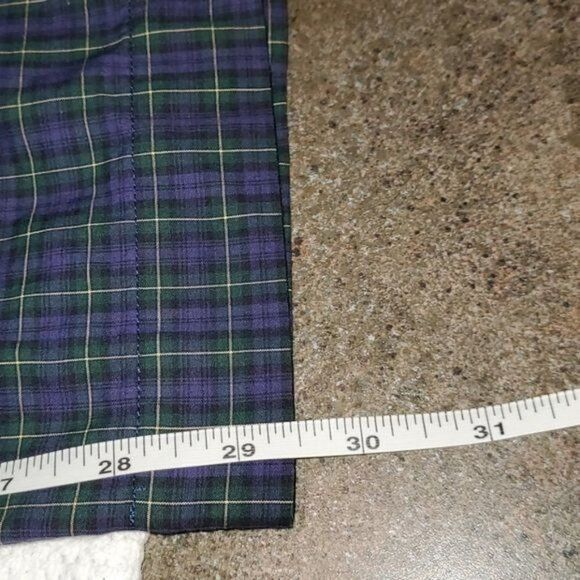 Vintage Lands' End Blue Plaid Button Down Top w Pocket & Elastic Wai Size US L / EU 52-54 / 3 - 16 Thumbnail