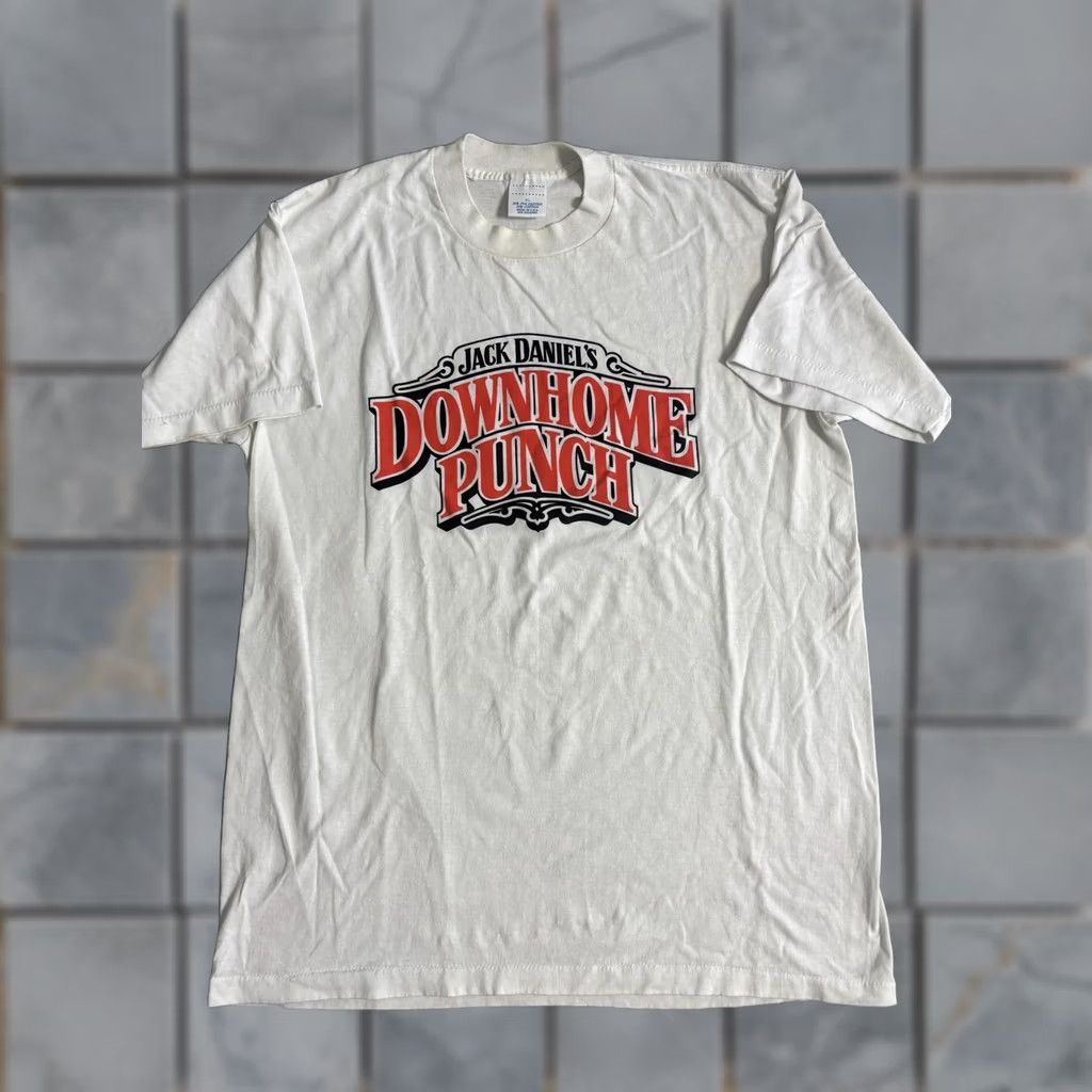 Vintage VINTAGE Jack Daniel's Shirt Mens XL White Downhome Punch Graphic Tee T-Shirt 90s Size US XL / EU 56 / 4 - 1 Thumbnail