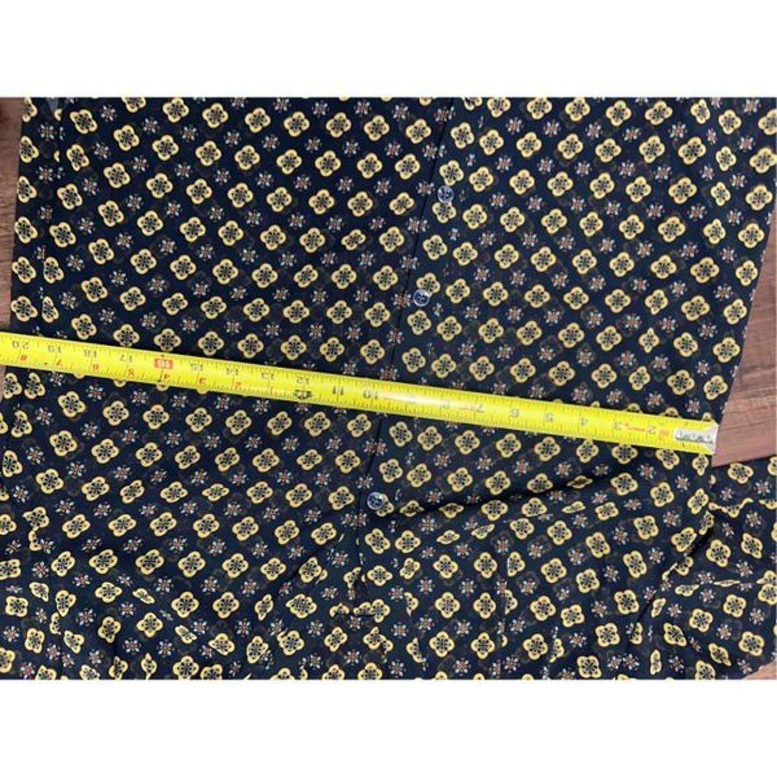 Anthropologie CAbi Mosaic Blouse Blue Yellow Top #3773 Sz Medium, MSRP $89 Size M / US 6-8 / IT 42-44 - 4 Thumbnail