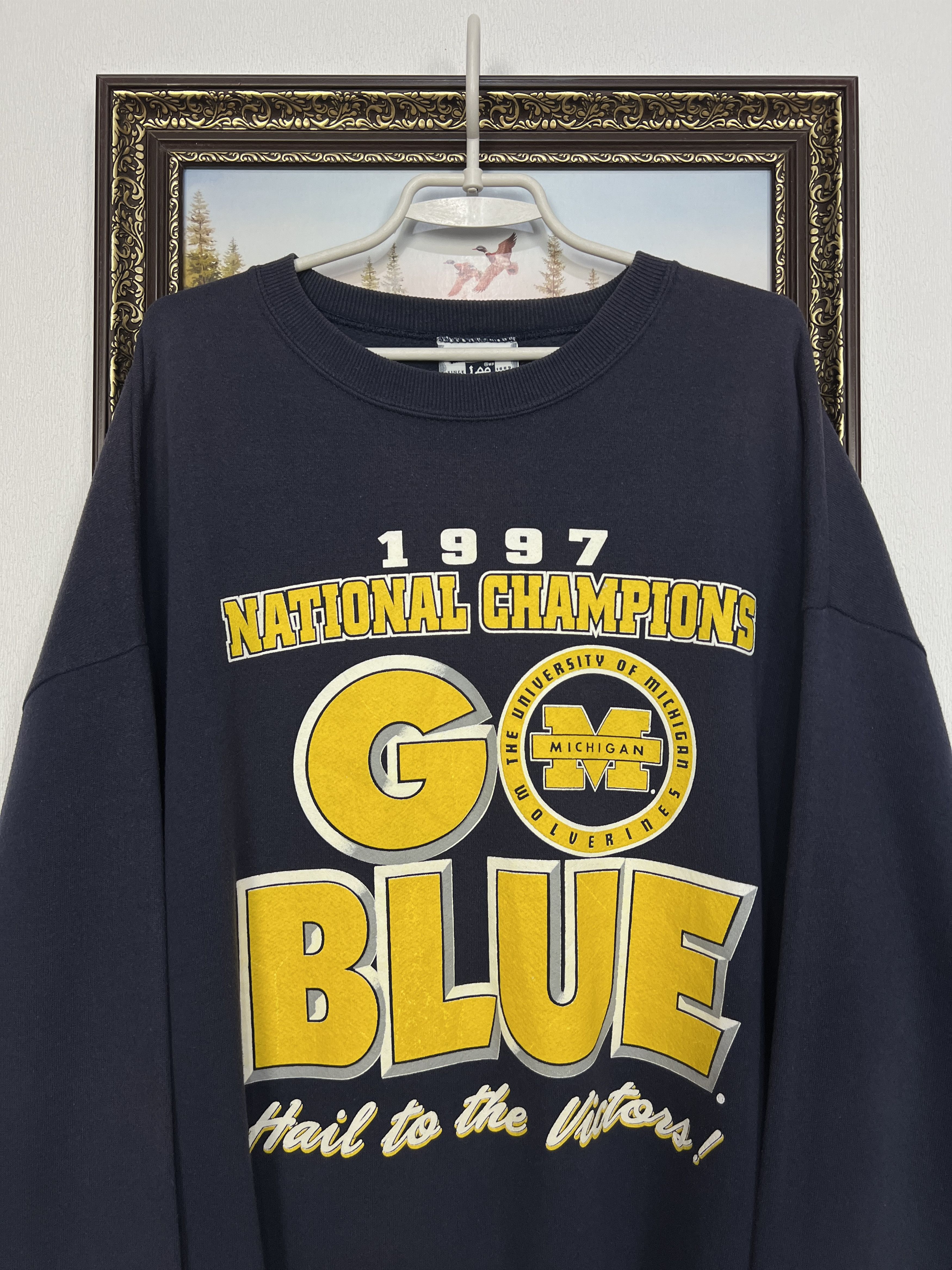Lee Michigan Wolverines Sweatshirt Champions Over Print Crewneck Size US XXL / EU 58 / 5 - 2 Thumbnail