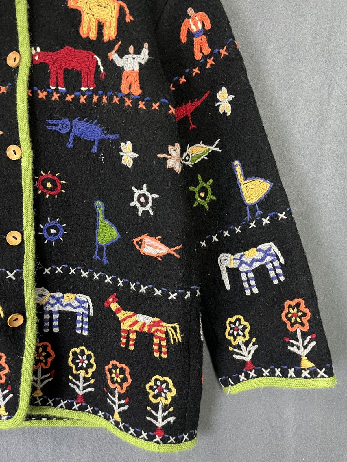 Native × Vintage Ancient Art Relic Style Wool Embroidered Jacket Made in Peru Size US M / EU 48-50 / 2 - 5 Thumbnail