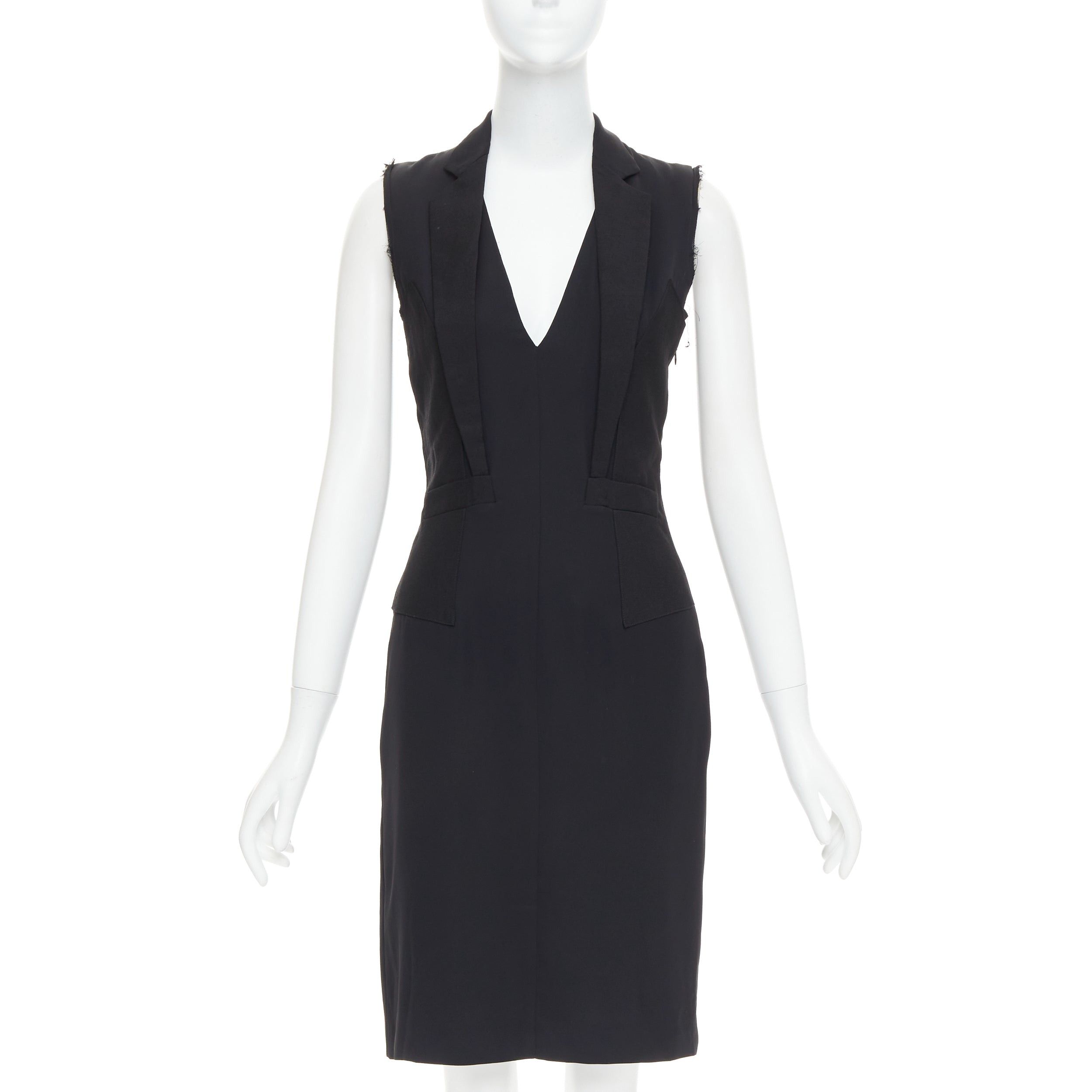 Maison Margiela MAISON MARTIN MARGIELA 2014 black deconstructed raw edge cut sleeve dress FR38 M Size M / US 6-8 / IT 42-44 - 1 Thumbnail