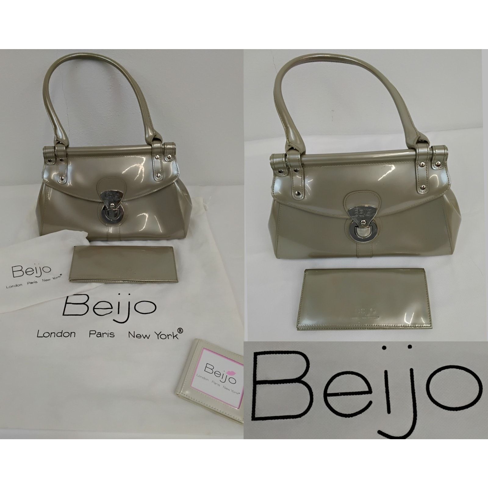 Other Beijo Handbag Taupe Silver PVC Purse & Wallet W/ Dust Bags Size ONE SIZE - 1 Thumbnail