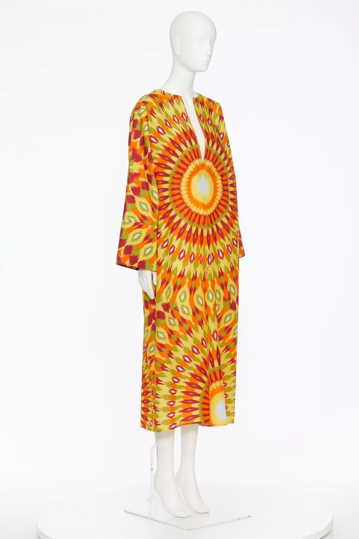 Valentino o1s1wg110925 Poplin Dress With Round Rain Print in Orange Size M / US 6-8 / IT 42-44 - 3 Thumbnail