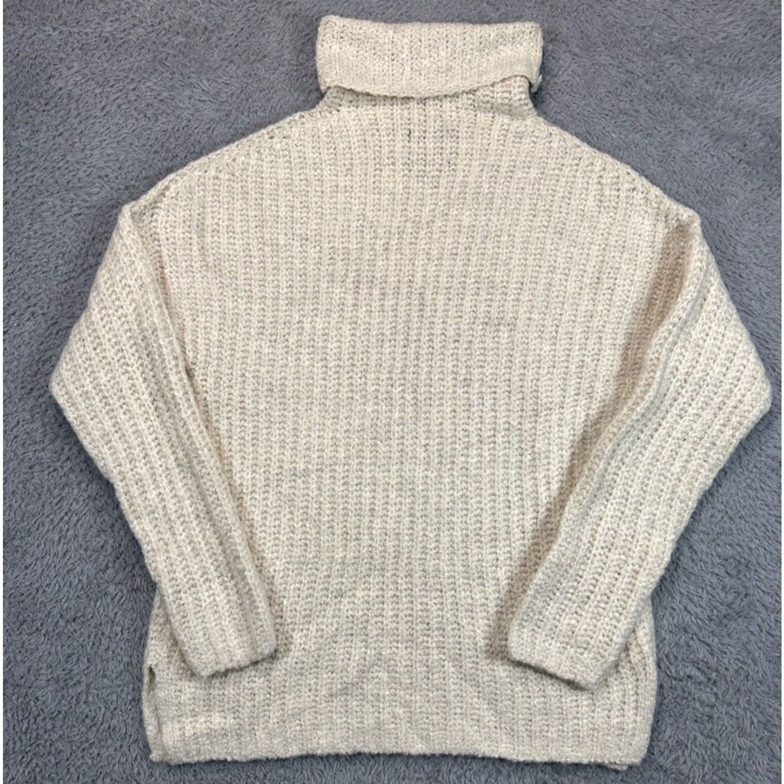 Abercrombie & Fitch Abercrombie & Fitch Sweater M Women Turtleneck Wool Blend Ivory Cream Pullover 90s Vintage? Size M / US 6-8 / IT 42-44 - 4 Thumbnail