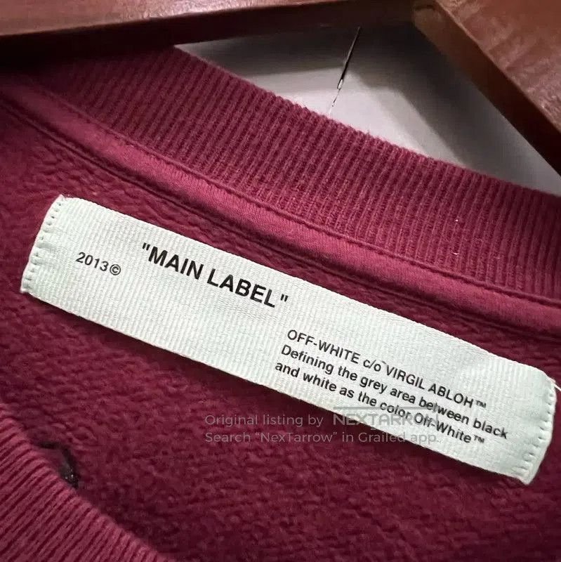 Off-White Off-White Burgundy Cotton Long Sleeve Sweatshirt . Size XS / US 0-2 / IT 36-38 - 2 Thumbnail