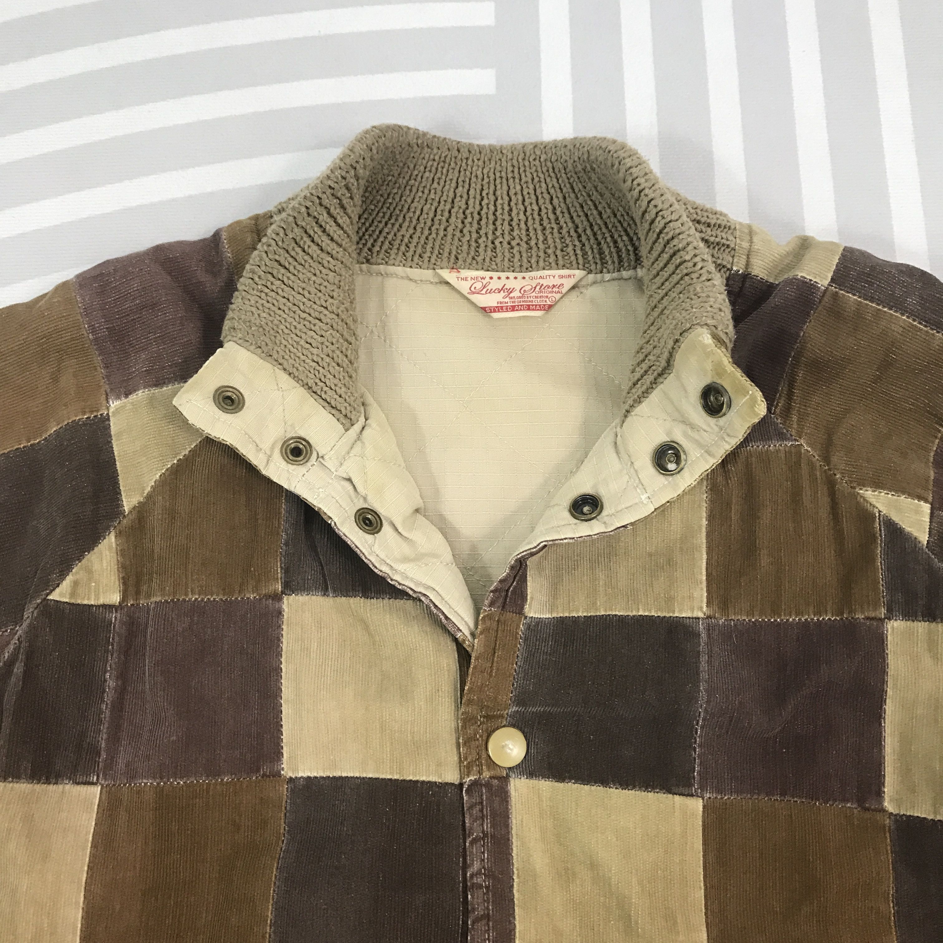 Japanese Brand × Vintage Vintage Lucky Store Patchwork design snap button Jacket Size US L / EU 52-54 / 3 - 8 Thumbnail