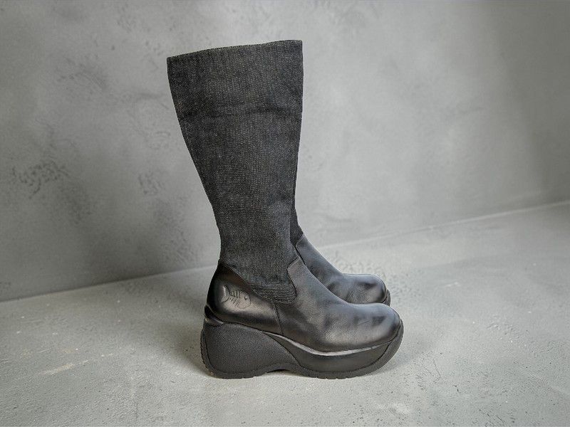 Other Leather Fishbone Boots Original Y2K! chunky boots US 8,5/9 Size US 8.5 / IT 38.5 - 3 Thumbnail