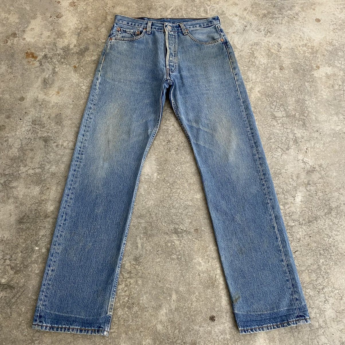 Levi's Size 31x32.5 Vintage 1997 Levis 501 Faded Blue Denim Jeans Size US 31 - 2 Thumbnail