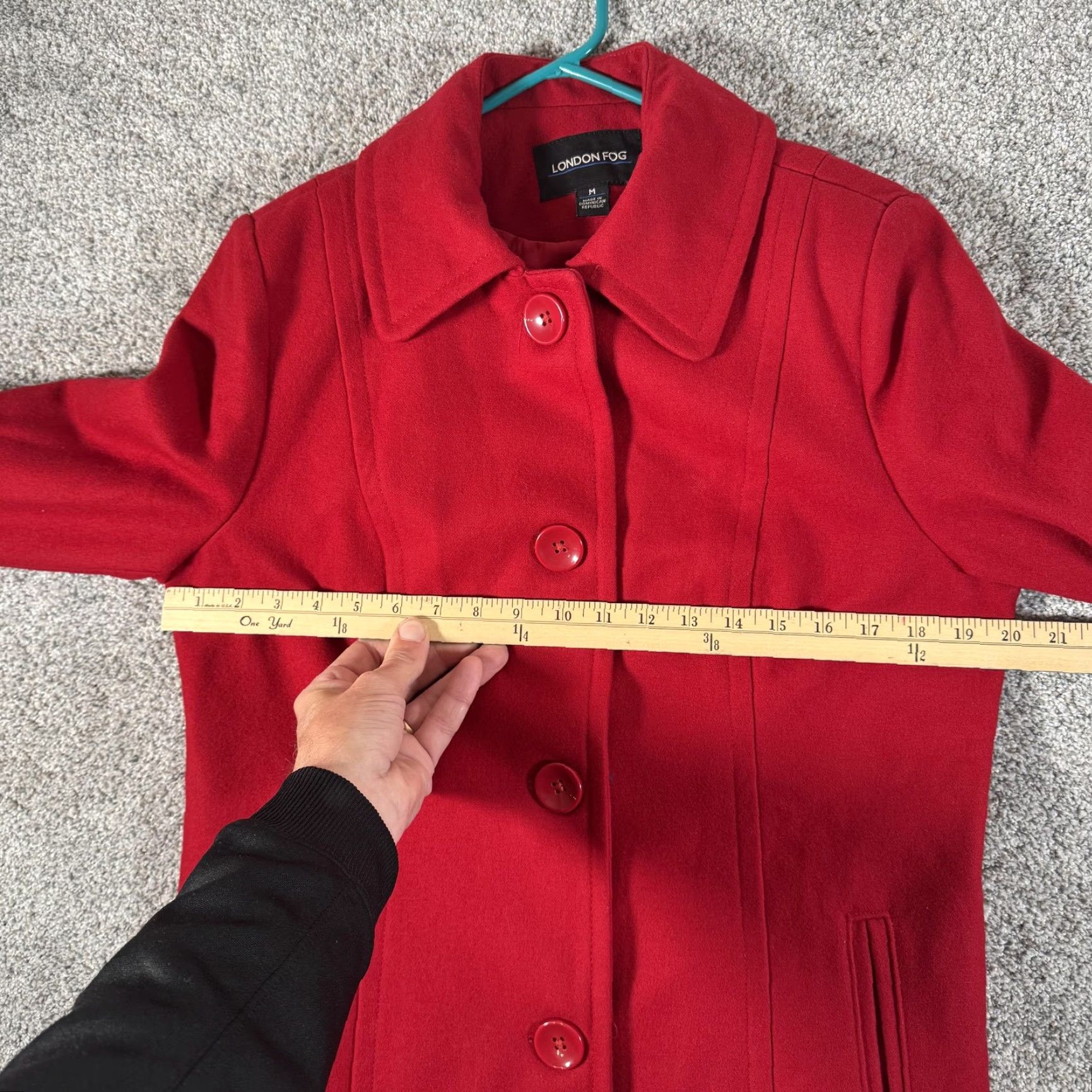 London Fog VINTAGE London Fog Coat M Wool Blend Button Front Lined Winter Jacket Red Womens Mid-Length Size M / US 6-8 / IT 42-44 - 3 Thumbnail