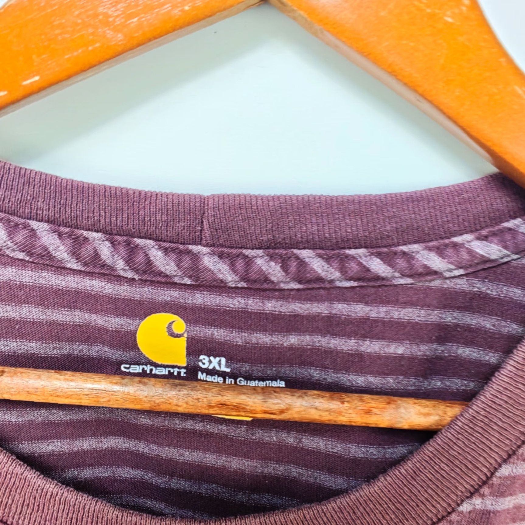 Carhartt Carhartt Shirt 3XL Red Striped Sun Faded Pocket T Shirt Men’s K87 90s Logo Size US XXL / EU 58 / 5 - 3 Thumbnail