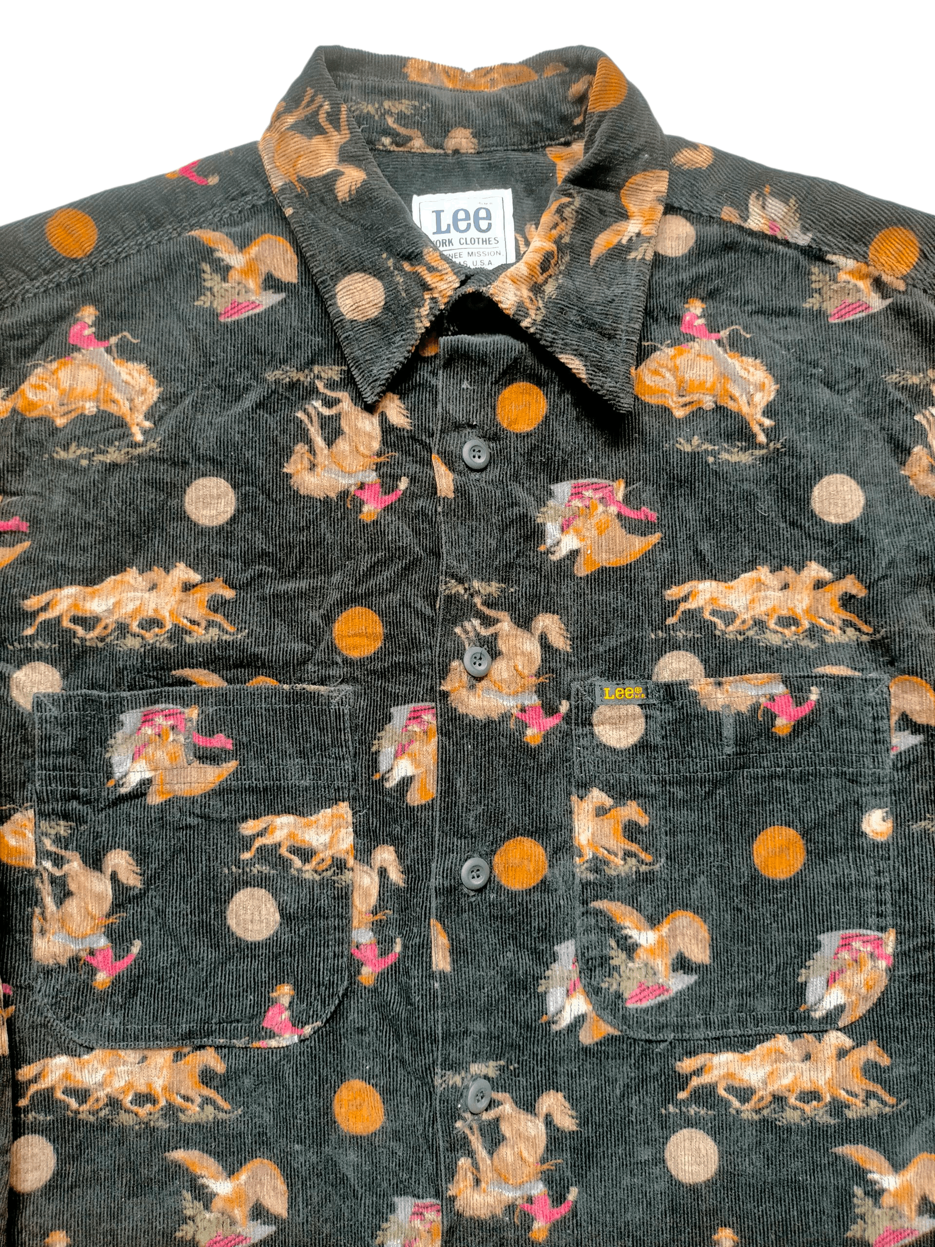 Lee 🔥Rare Lee Coudroy Full print Work shirt button ups Size US L / EU 52-54 / 3 - 2 Thumbnail