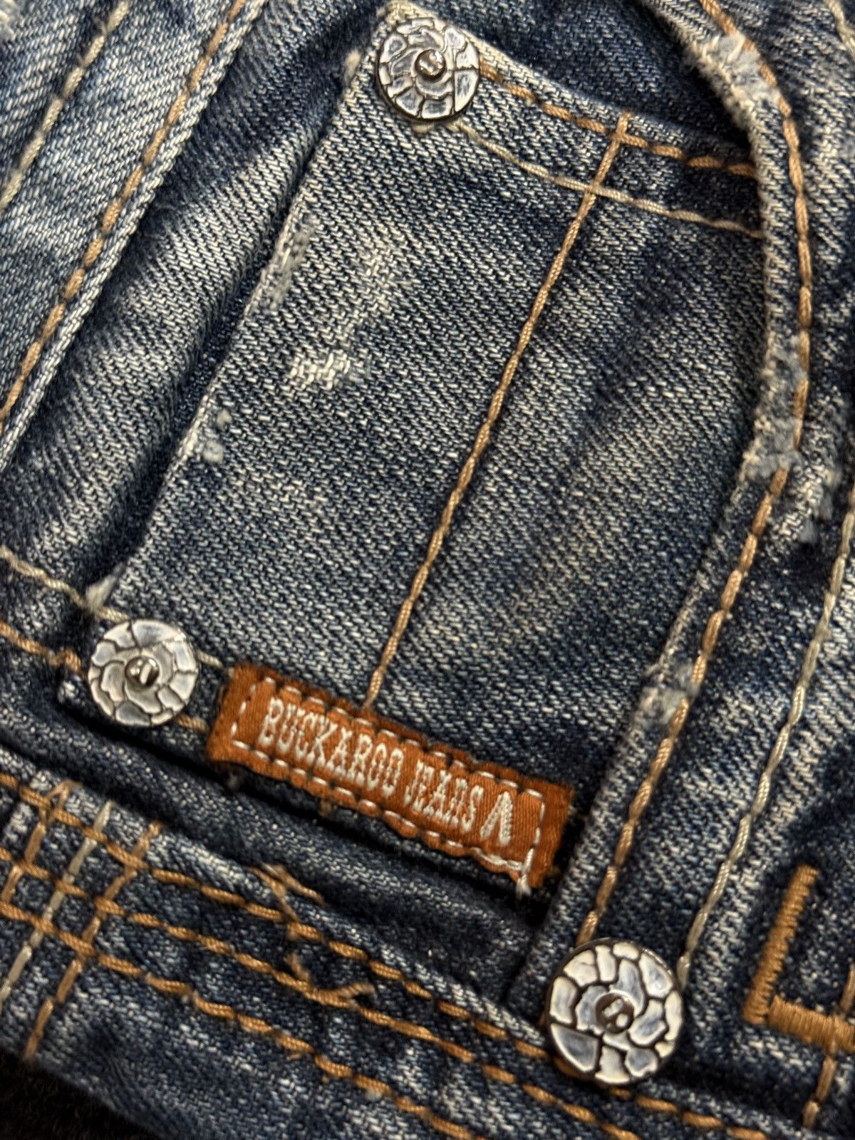 Other Rare Design Distressed Denim Buckaroo Jeans Size US 32 / EU 48 - 3 Thumbnail