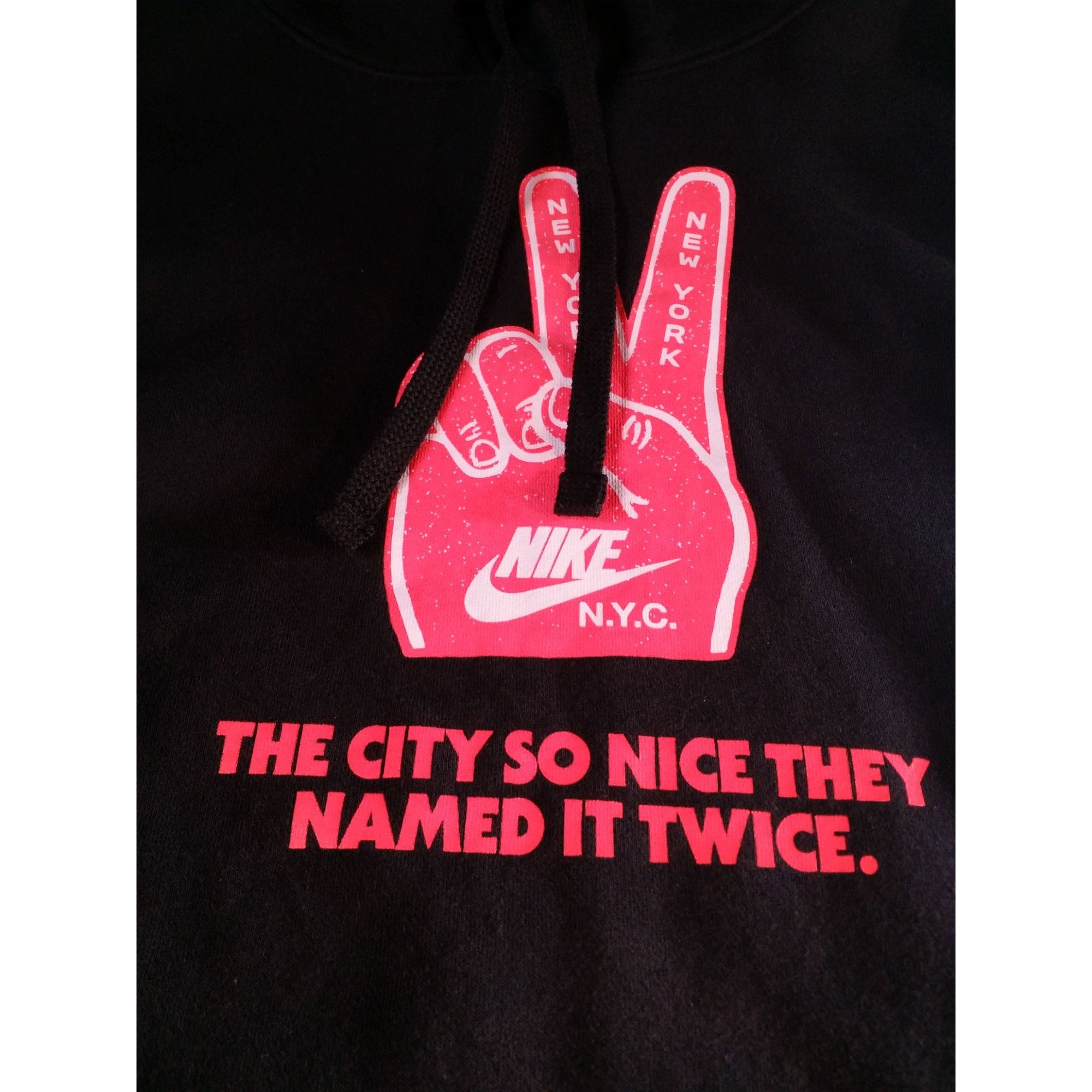 Nike Nike NYC Hoodie Men Sz M Black Graphic Print Drawstring Casu Size US M / EU 48-50 / 2 - 2 Thumbnail