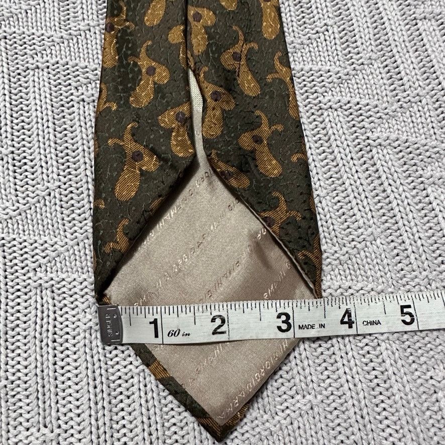 Armani Collezioni Vintage Armani army green silk tie Size ONE SIZE - 6 Thumbnail