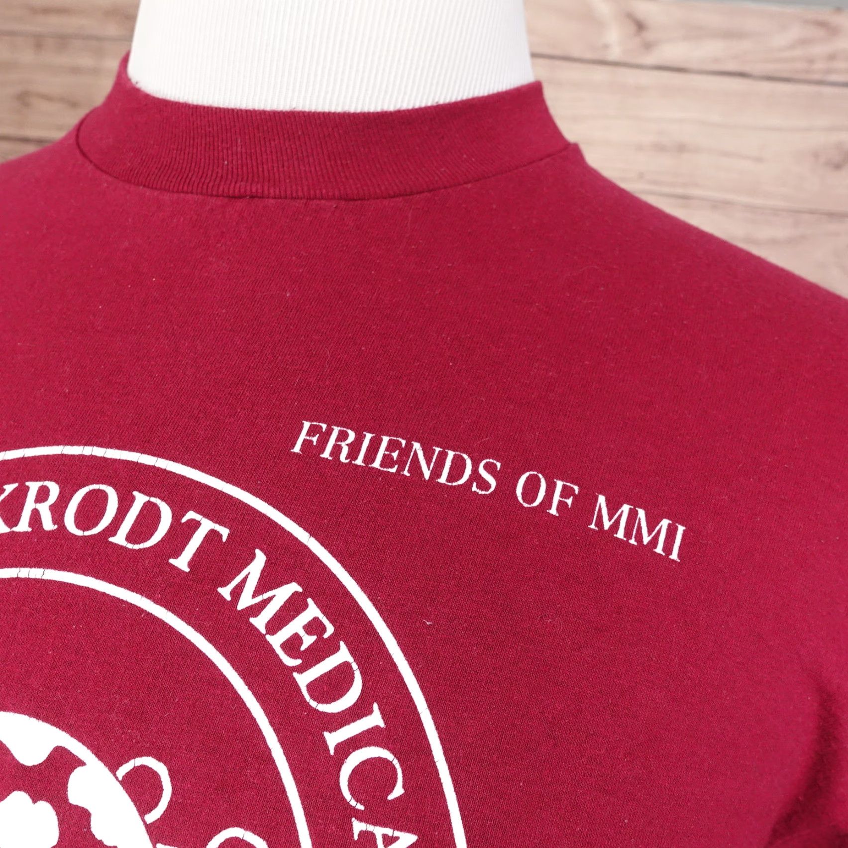 Fruit Of The Loom Vintage Medical Single Stitch USA Made T-Shirt Unisex Adult XL Burgundy Cotton 80s 90s Size US XL / EU 56 / 4 - 2 Thumbnail