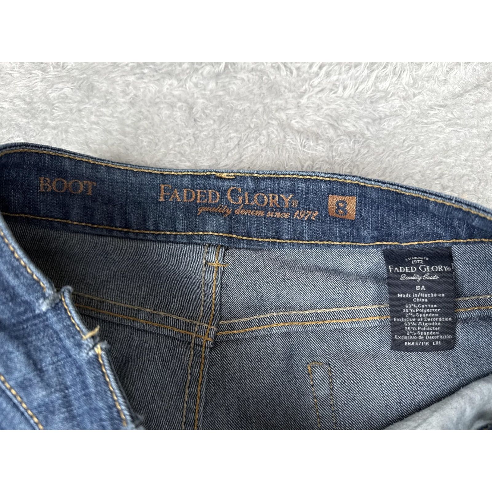 Faded Glory Faded Glory Jeans Womens 8 Bootcut 28x31 Blue Medium Wash Mid Rise Stretch 5-Pocket Denim Shirt? Size 30" / US 8 / IT 44 - 6 Thumbnail