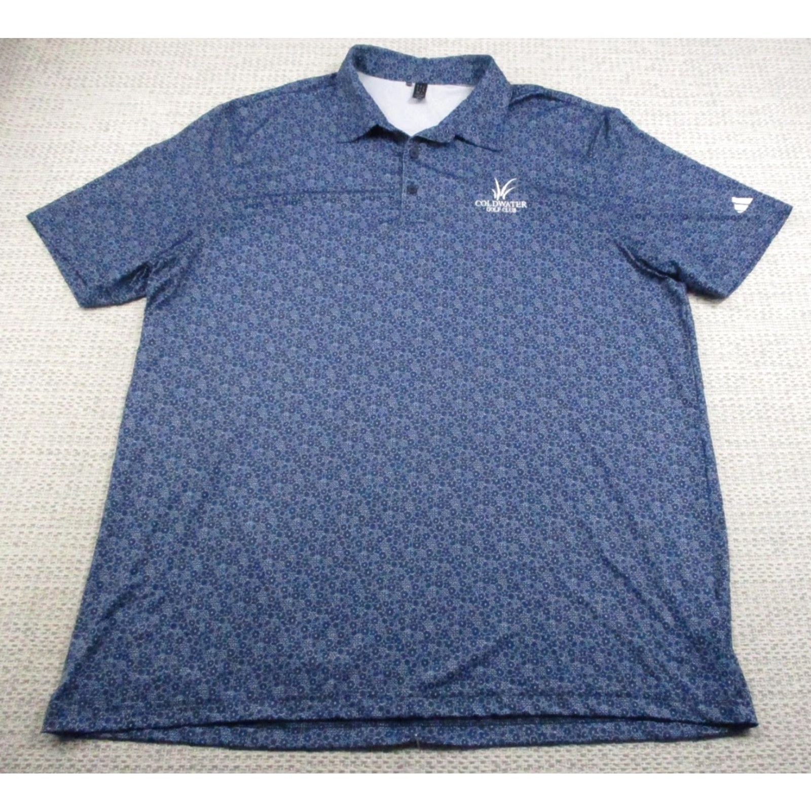 Adidas Adidas Golf Polo Shirt Mens XL Blue Floral Print Coldwater Performance Size US XL / EU 56 / 4 - 2 Thumbnail