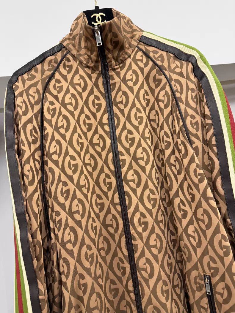 Gucci Gucci Khaki striped zipper jacket Size XS / US 0-2 / IT 36-38 - 2 Thumbnail