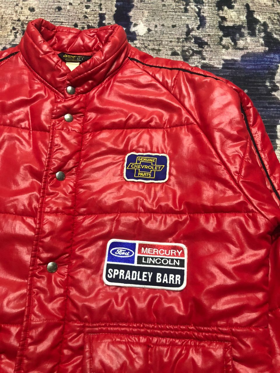 Swingster Vintage 70s/80s Motorsports Swingster Puffer Coat Jacket (L) Size US L / EU 52-54 / 3 - 6 Thumbnail