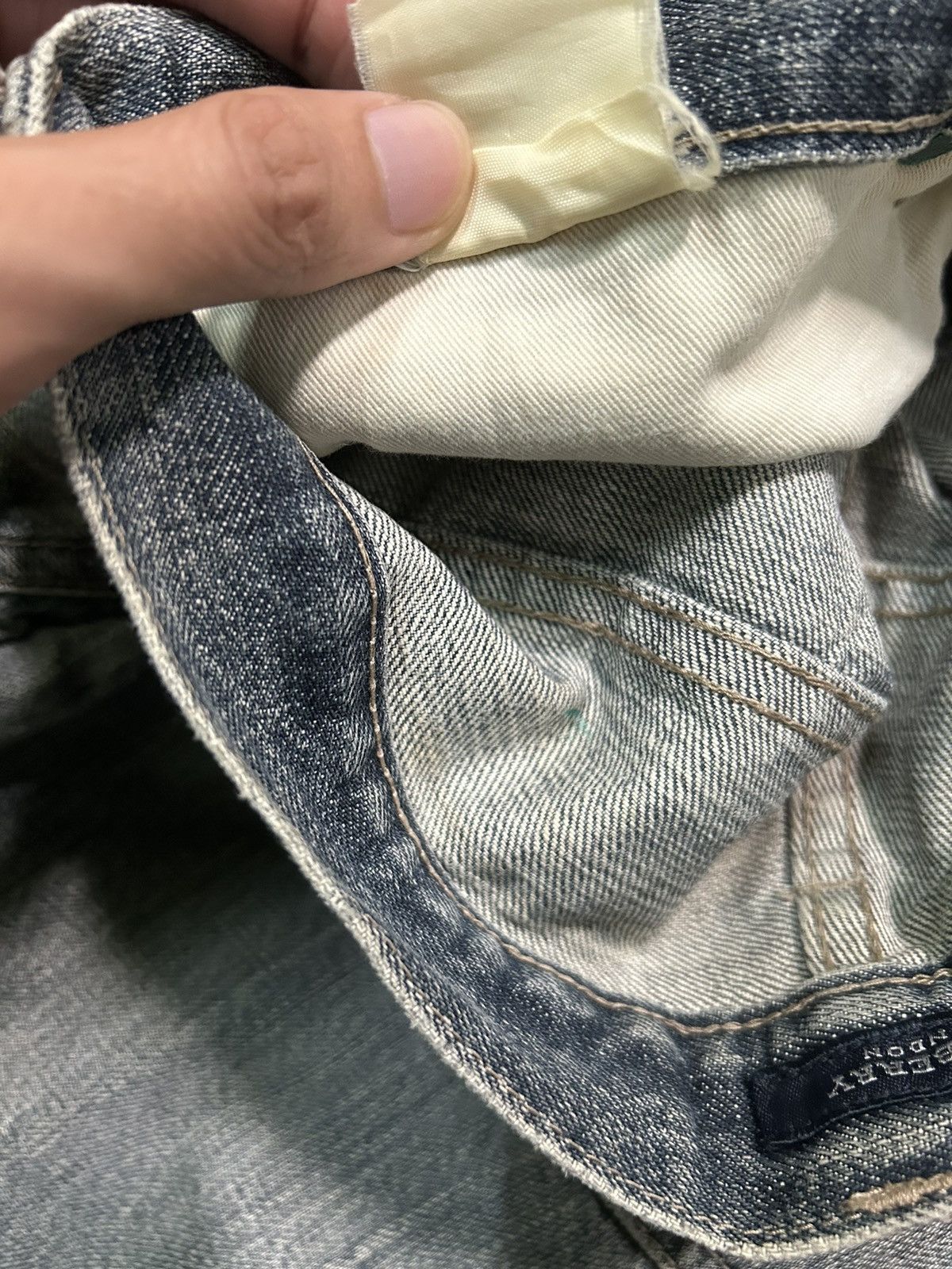 Burberry Vtg BURBERRY LONDON Distressed Denim ☠️ Size US 29 - 13 Thumbnail
