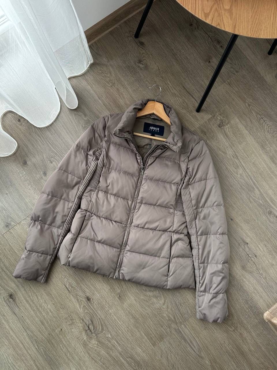 Armani × Vintage Vintage Japanese Armani Jeans Hooded Down Puffers Jacket Size S / US 4 / IT 40 - 4 Thumbnail
