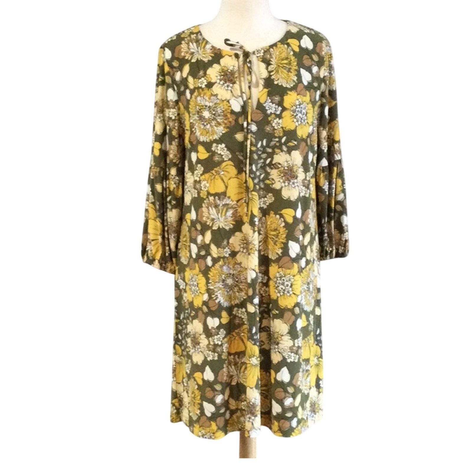 Tommy Hilfiger Tommy Hilfiger Floral Sheath Tie Neck Peplum Sleeve Dress 16 Size XXL / US 16-18 / IT 52-54 - 1 Thumbnail