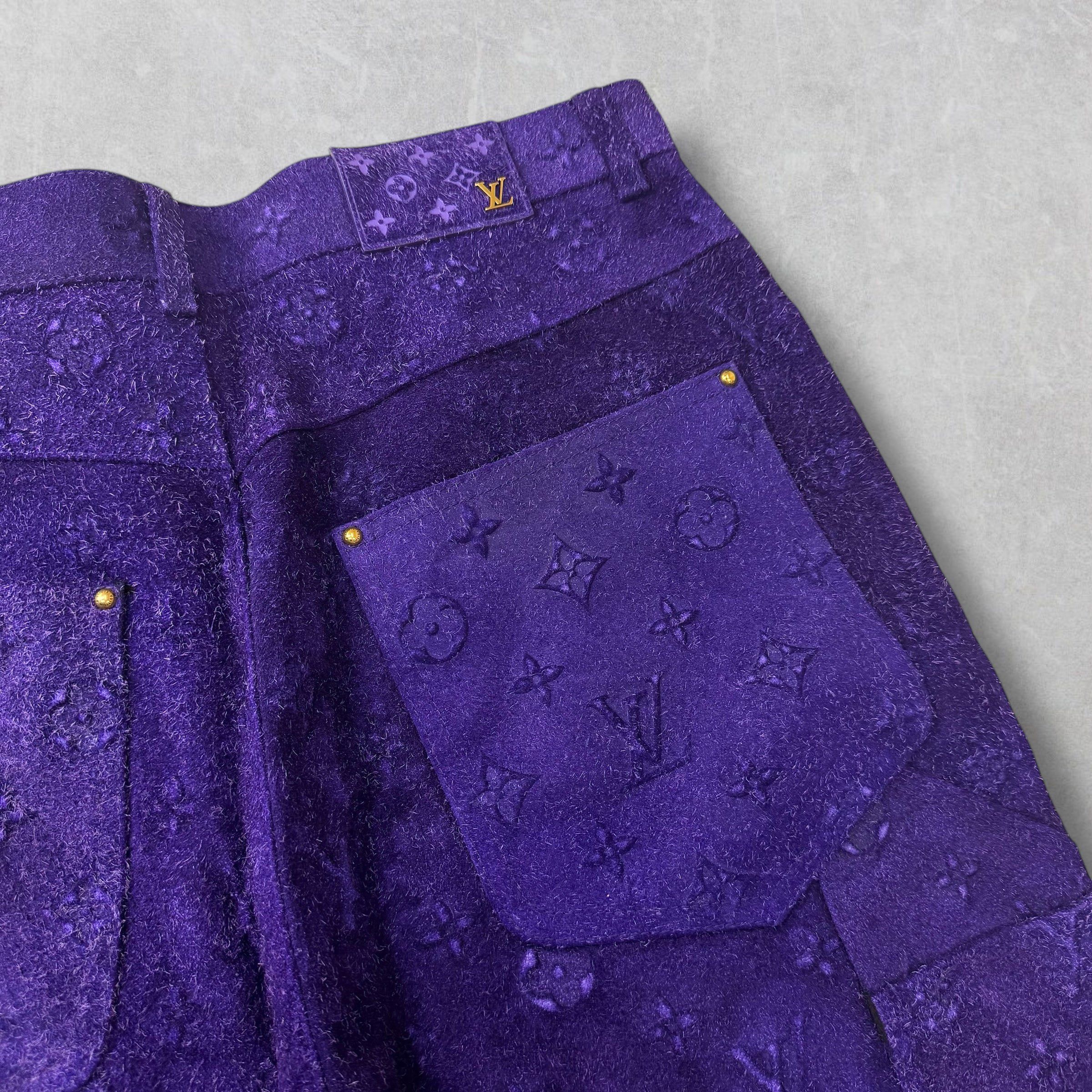 Louis Vuitton Louis Vuitton Monogram Purple Suede Pants 36 Size US 36 / EU 52 - 5 Thumbnail