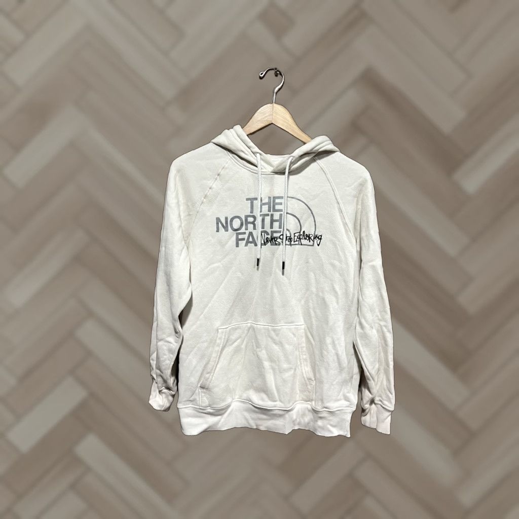 The North Face The North Face Womens White Spell Out Graphic Pullover Hooded Sweatshirt M Size Size M / US 6-8 / IT 42-44 - 1 Thumbnail