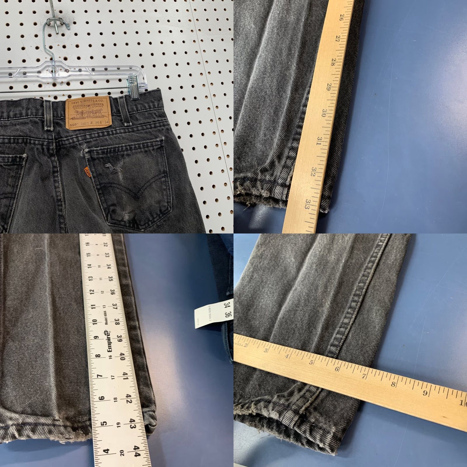 Levi's VINTAGE Levi's 550 Jeans Mens 31x33 Black Denim 90s USA Tapered 5-Pocket Size US 31 - 10 Thumbnail